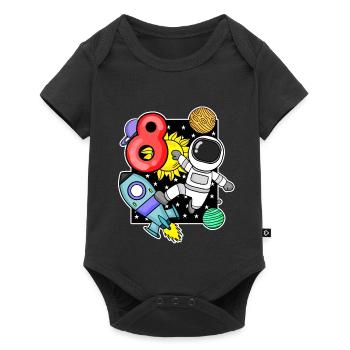 8e anniversaire - 8 ans Jeune astronaute - Body à manches courtes Premium Bébé - noir - Devant