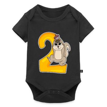 2 ans - 2 ans d’anniversaire avec motif animal - Body à manches courtes Premium Bébé - noir - Devant
