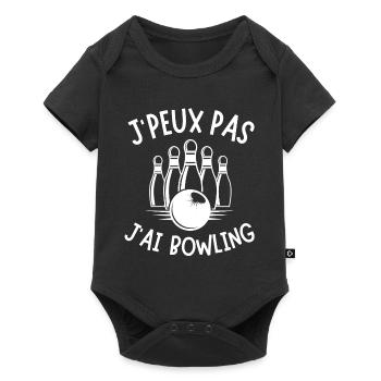 bowling, fan de bowling, joueur de bowling - Body à manches courtes Premium Bébé - noir - Devant