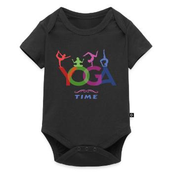 YOGA Time - The time of yoga - Baby Premium short-sleeve bodysuit - black - Front