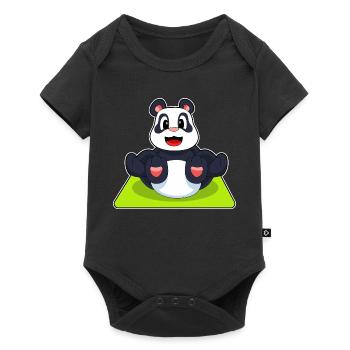 Panda Yoga Fitness Gymnastics - Baby Premium short-sleeve bodysuit - black - Front