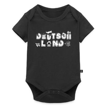Deutschland Schriftzug mit Symbolen - Baby Premium Kurzarmbody - Schwarz - Vorne