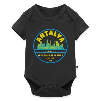 Antalya Skyline Badge Turkey - Baby Premium short-sleeve bodysuit - black - Front
