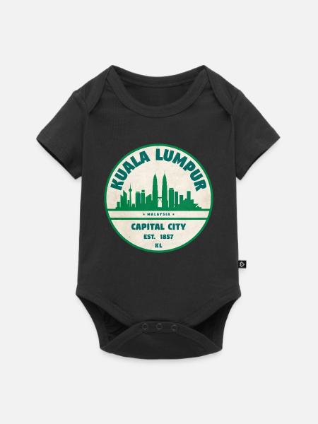 Kuala Lumpur Skyline Emblem - Baby Premium Kurzarmbody - Schwarz