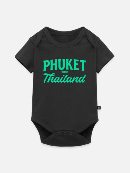 Phuket Thailand Teal Script - Baby Premium Kurzarmbody - Schwarz