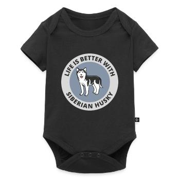 Husky Sledding Sled Dog Racing Alaskan Racers - Baby Premium short-sleeve bodysuit - black - Front
