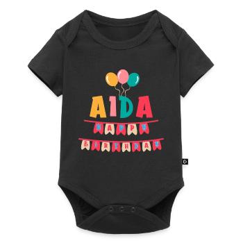 T-shirt Aida joyeux anniversaire joyeux anniversaire - Body à manches courtes Premium Bébé - noir - Devant