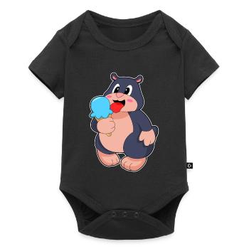Maulwurf Waffeleis - Baby Premium Kurzarmbody - Schwarz - Vorne