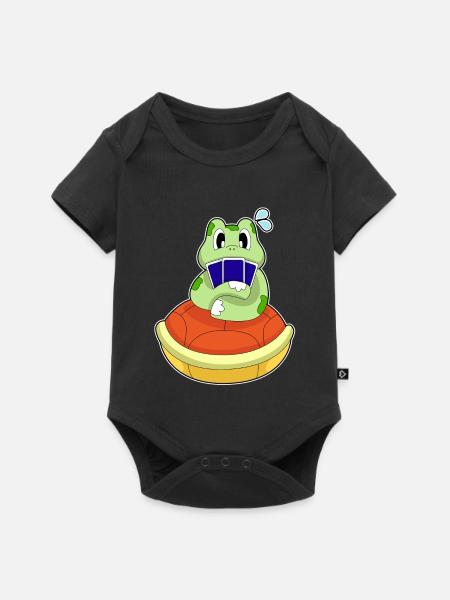 Schildkröte Poker Pokerkarten - Baby Premium Kurzarmbody - Schwarz