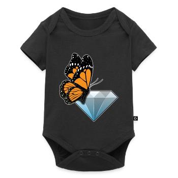 Schmetterling Diamant - Baby Premium Kurzarmbody - Schwarz - Vorne
