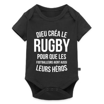 rugby, rugby sport, rugby humour - Body à manches courtes Premium Bébé - noir - Devant