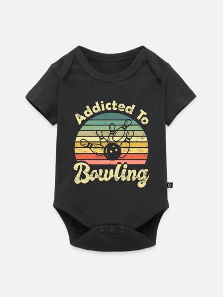 Bowling Bowlen - Premium babyrompertje met korte mouwen  - zwart