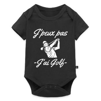 golf, golfeur, fan de golf - Body à manches courtes Premium Bébé - noir - Devant