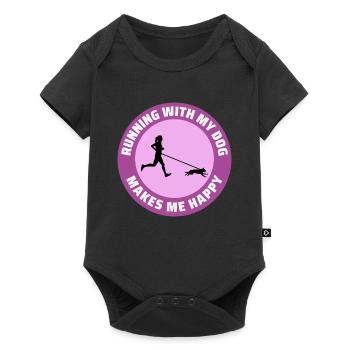 Canicross Trail Running Dog Sport Outdoor Hobby - Baby Premium short-sleeve bodysuit - black - Front