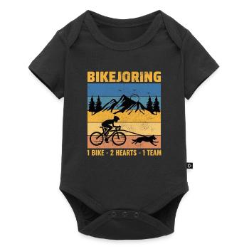 Bikejöring HundScooting Hund Sport Fahrrad Fahrrad Fahrt - Baby Premium Kurzarmbody - Schwarz - Vorne