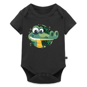 Alligator d’anniversaire vif! - Body à manches courtes Premium Bébé - noir - Devant