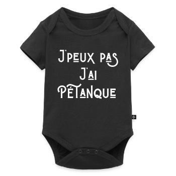 pétanque, bouliste, pétanqueur - Body à manches courtes Premium Bébé - noir - Devant