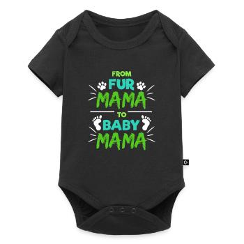 Mama Schwanger Babyfüße Baby Statement Familie - Baby Premium Kurzarmbody - Schwarz - Vorne