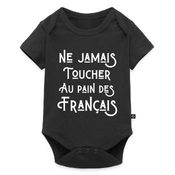 macron, boulanger, boulangerie - Body à manches courtes Premium Bébé - noir - Devant