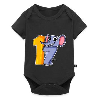 1 an - inscription à l’école - motif éléphant - Body à manches courtes Premium Bébé - noir - Devant