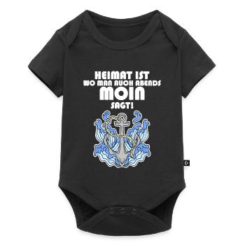 Anker Nordsee Plattdeutsch Spruch Moin - Baby Premium Kurzarmbody - Schwarz - Vorne
