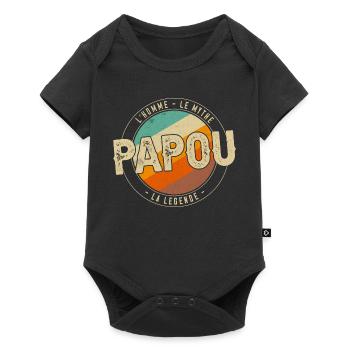 Papou la légende - Body à manches courtes Premium Bébé - noir - Devant