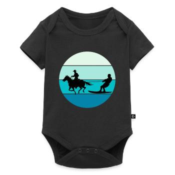 Horse Surfing Wakeboarding Water Skiing Ocean Sea - Baby Premium short-sleeve bodysuit - black - Front
