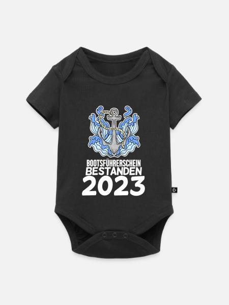 Bootsführerschein 2023 Motorboot Geschenk - Baby Premium Kurzarmbody - Schwarz