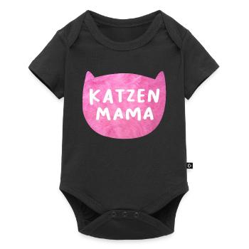 Katzenmama Katze Fan Haustier flauschig cool Quote - Baby Premium Kurzarmbody - Schwarz - Vorne