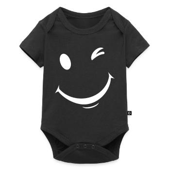 White wink expression - Baby Premium short-sleeve bodysuit - black - Front