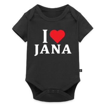 t-shirt J’aime Jana idée cadeau t-shirt - Body à manches courtes Premium Bébé - noir - Devant