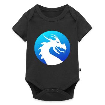 kreisform, asiadrache, mythenwesen, Drachenkopf - Baby Premium Kurzarmbody - Schwarz - Vorne