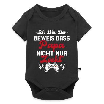 Grossesse Bébé Naissance Gamer - Papa Dire - Body à manches courtes Premium Bébé - noir - Devant