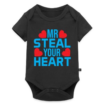 Love Message with Colored Hearts - Baby Premium short-sleeve bodysuit - black - Front