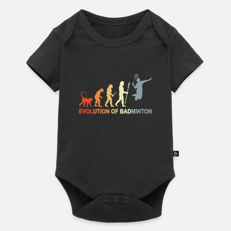 Badminton Evolution - Baby Premium Kurzarmbody - Schwarz