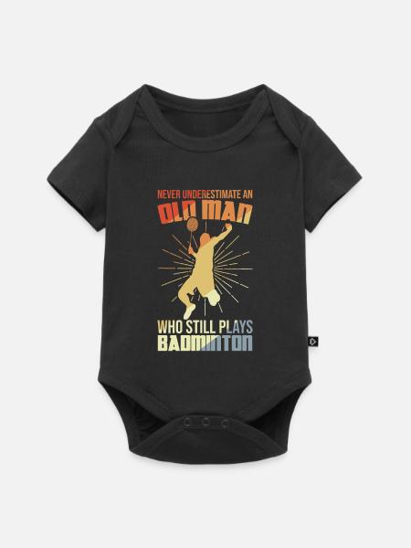 Badminton Großvater - Baby Premium Kurzarmbody - Schwarz
