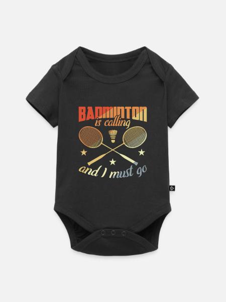 Lustiges Badminton Zitat - Baby Premium Kurzarmbody - Schwarz