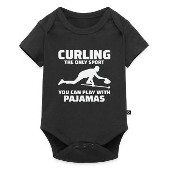 Curling Sweeping Fan Winter Ice Sport Curler Funny - Baby Premium short-sleeve bodysuit - black - Front