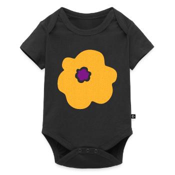 flower yellow spring dots blossom energy nature - Baby Premium short-sleeve bodysuit - black - Front