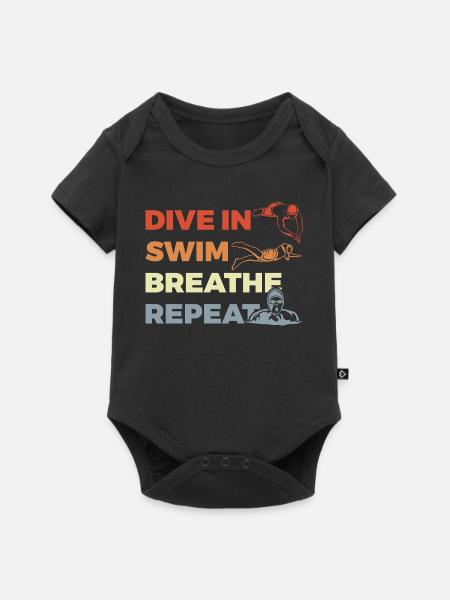 Tägliche Routine für Schwimmer - Baby Premium Kurzarmbody - Schwarz