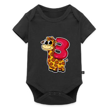 3 Years Old - 3rd Birthday with Animal Motif - Baby Premium short-sleeve bodysuit - black - Front