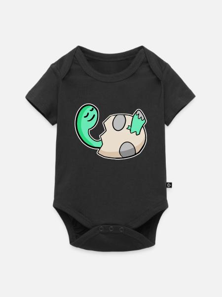 Dino Baby Motiv - Baby Premium Kurzarmbody - Schwarz