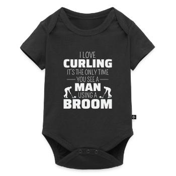 Curling Sweeping Fan Winter Ice Sport Curler Funny - Baby Premium short-sleeve bodysuit - black - Front
