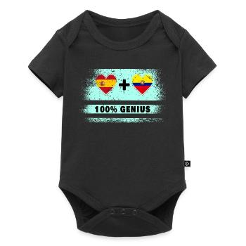 Spain and Ecuador flag 100% genius - Baby Premium short-sleeve bodysuit - black - Front