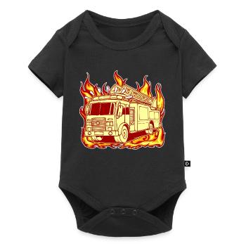 Fire Burning Fire Brigade Fire Engine Fire Protection - Baby Premium short-sleeve bodysuit - black - Front