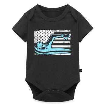 Nageur patriote - Body à manches courtes Premium Bébé - noir - Devant