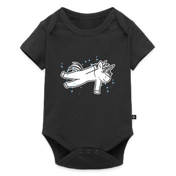 Licornes nageuses - Body à manches courtes Premium Bébé - noir - Devant