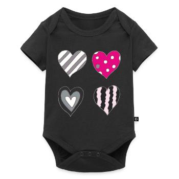 Heart Variation - Baby Premium short-sleeve bodysuit - black - Front