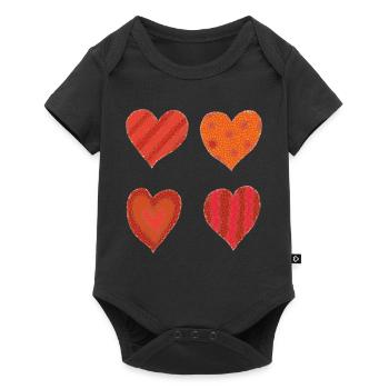 Heart Variations - Baby Premium short-sleeve bodysuit - black - Front
