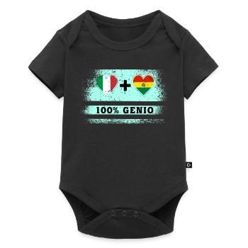 Italy and Bolivia 100% genius flag - Baby Premium short-sleeve bodysuit - black - Front